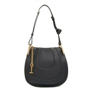 Chloe Small Hayley black leather hobo bag